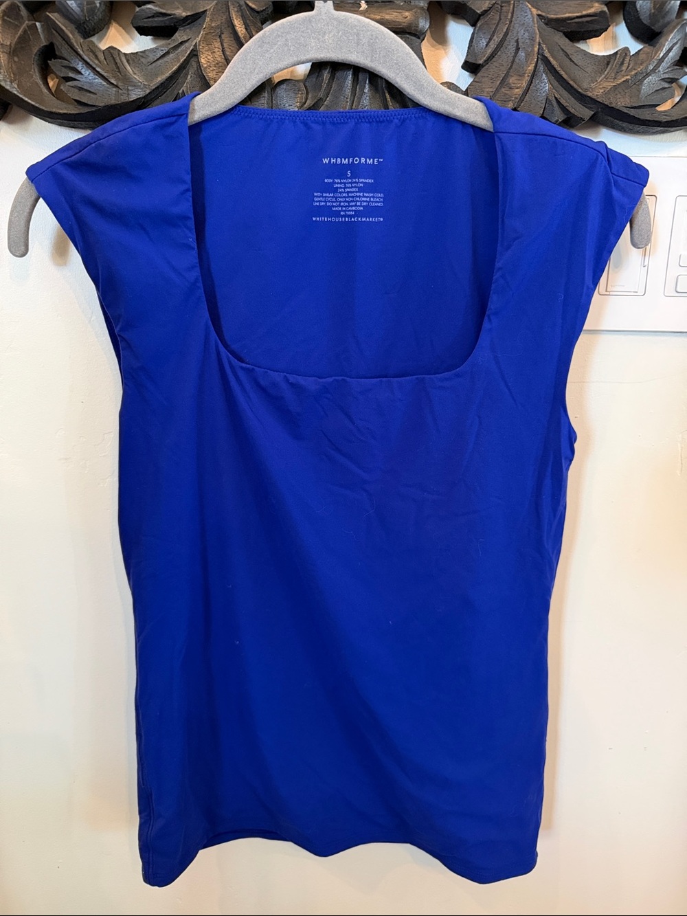 Royal Cobalt Blue Square Scoop Neck Women’s Top size small by WHBMFORME